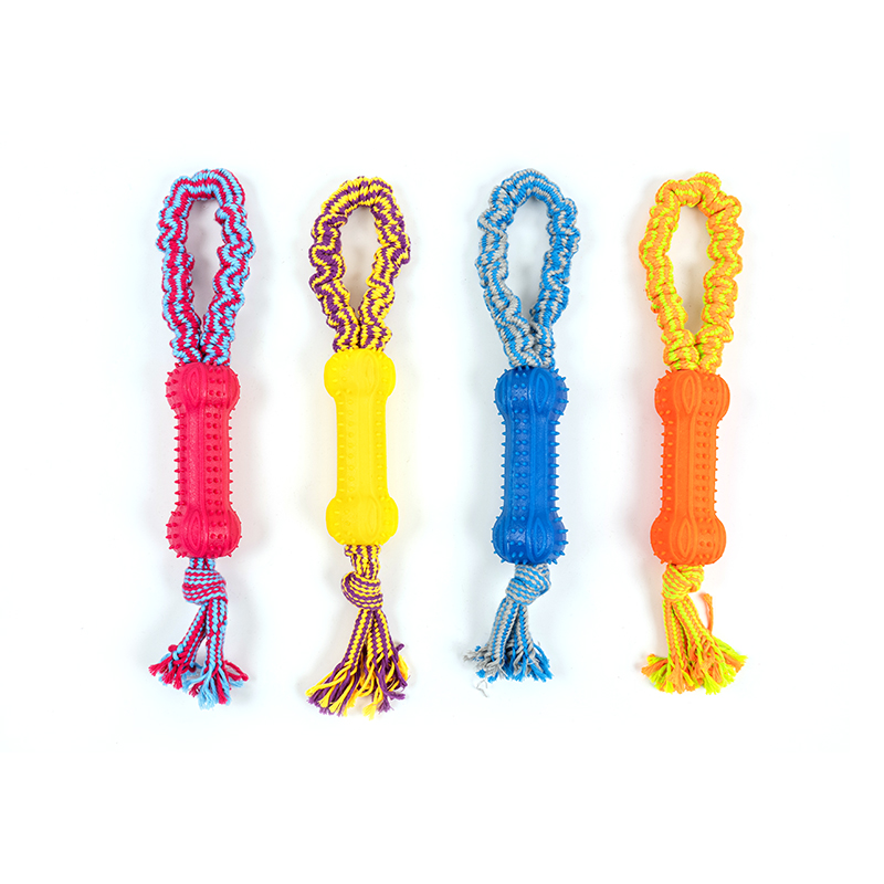 Juguetes para perros de cuerda de algodón elásticos de hueso de 4 colores